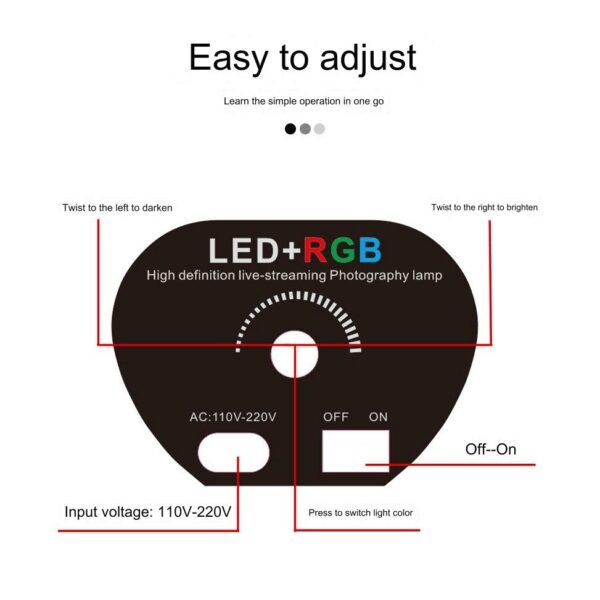 სტუდიური LED სანათი RGBW-600 - Image 6