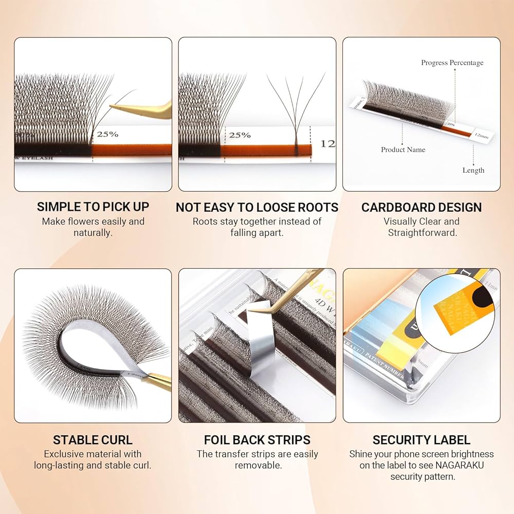 ხელოვნური წამწამები 4D W Dark Brown NAGARAKU 7 ხელოვნური წამწამები 4D W Dark Brown NAGARAKU - Image 7