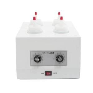 skinact electric quadruple bottle warmer with adjustable temp front with bottles