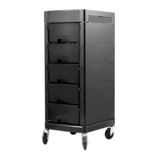 Hair Styling Station Coloring Storage Cart Beauty Salon Trolley with 5 ABS Drawers and One Metal Holder